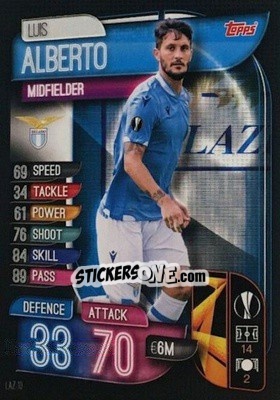 Sticker Luis Alberto - UEFA Champions League 2019-2020. Match Attax. Italy n. LAZ10 - Topps