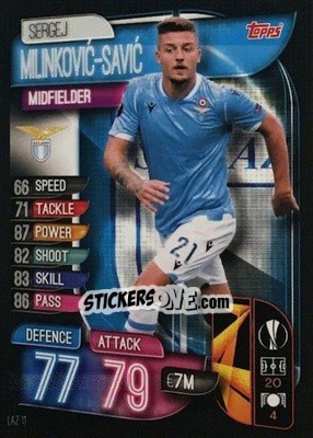 Sticker Sergej Milinkovic-Savic - UEFA Champions League 2019-2020. Match Attax. Italy n. LAZ11 - Topps