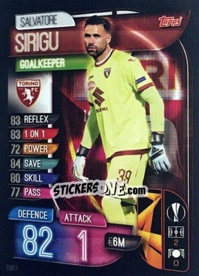 Sticker Salvatore Sirigu - UEFA Champions League 2019-2020. Match Attax. Italy n. TOR2 - Topps