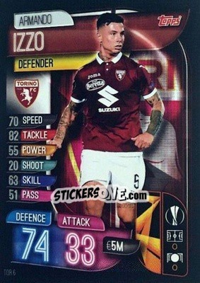 Sticker Armando Izzo - UEFA Champions League 2019-2020. Match Attax. Italy n. TOR6 - Topps