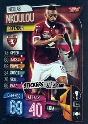 Sticker Nicolas Nkoulou - UEFA Champions League 2019-2020. Match Attax. Italy n. TOR7 - Topps