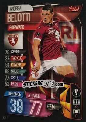 Cromo Andrea Belotti - UEFA Champions League 2019-2020. Match Attax. Italy - Topps