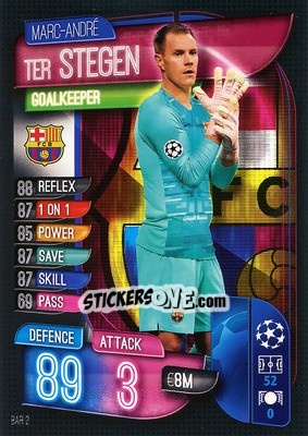Cromo Marc-André ter Stegen - UEFA Champions League 2019-2020. Match Attax. Italy n. BAR2 - Topps