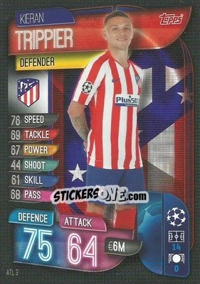 Sticker Kieran Trippier - UEFA Champions League 2019-2020. Match Attax. Italy n. ATL3 - Topps