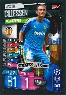 Sticker Jasper Cillessen - UEFA Champions League 2019-2020. Match Attax. Italy n. VAL2 - Topps