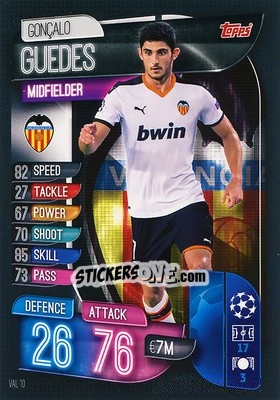 Sticker Gonçalo Guedes - UEFA Champions League 2019-2020. Match Attax. Italy n. VAL10 - Topps