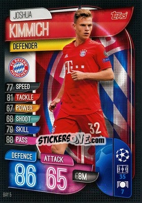 Sticker Joshua Kimmich - UEFA Champions League 2019-2020. Match Attax. Italy n. BAY5 - Topps