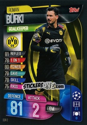 Sticker Roman Bürki - UEFA Champions League 2019-2020. Match Attax. Italy n. DOR2 - Topps