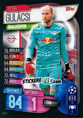 Sticker Péter Gulácsi - UEFA Champions League 2019-2020. Match Attax. Italy n. LEI2 - Topps