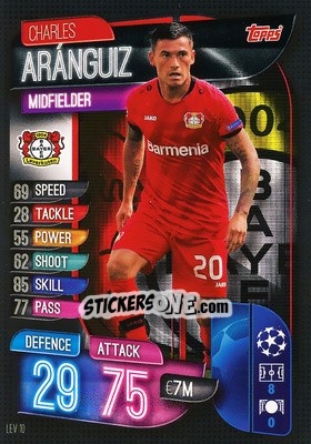 Sticker Charles Aránguiz - UEFA Champions League 2019-2020. Match Attax. Italy n. LEV10 - Topps