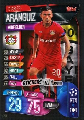 Figurina Charles Aránguiz - UEFA Champions League 2019-2020. Match Attax. Italy - Topps