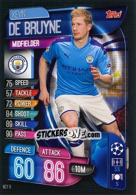 Cromo Kevin De Bruyne - UEFA Champions League 2019-2020. Match Attax. Italy - Topps