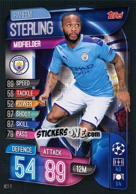 Sticker Raheem Sterling - UEFA Champions League 2019-2020. Match Attax. Italy n. MCY11 - Topps