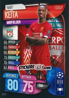 Sticker Naby Keïta - UEFA Champions League 2019-2020. Match Attax. Italy n. LIV9 - Topps