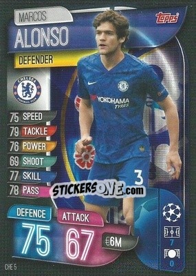 Sticker Marcos Alonso - UEFA Champions League 2019-2020. Match Attax. Italy - Topps