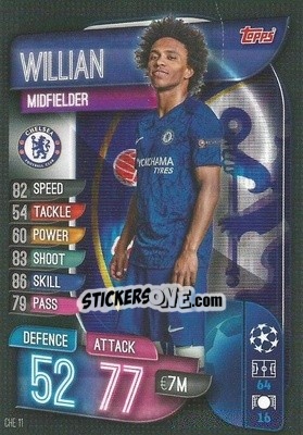 Sticker Willian - UEFA Champions League 2019-2020. Match Attax. Italy n. CHE11 - Topps