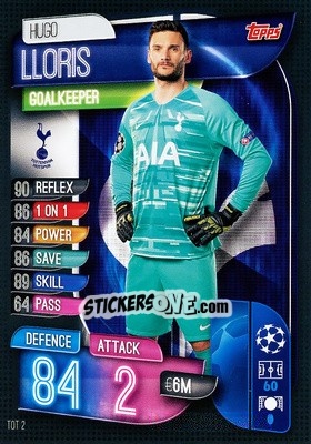 Sticker Hugo Lloris - UEFA Champions League 2019-2020. Match Attax. Italy n. TOT2 - Topps