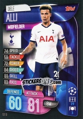 Sticker Dele Alli - UEFA Champions League 2019-2020. Match Attax. Italy - Topps