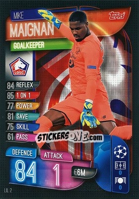 Sticker Mike Maignan - UEFA Champions League 2019-2020. Match Attax. Italy - Topps