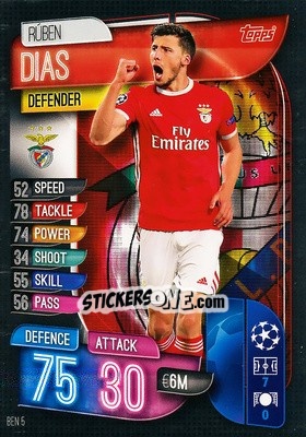 Sticker Rúben Dias - UEFA Champions League 2019-2020. Match Attax. Italy n. BEN5 - Topps