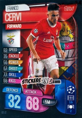 Sticker Franco Cervi - UEFA Champions League 2019-2020. Match Attax. Italy n. BEN12 - Topps