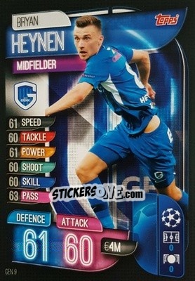 Sticker Bryan Heynen - UEFA Champions League 2019-2020. Match Attax. Italy n. GEN9 - Topps