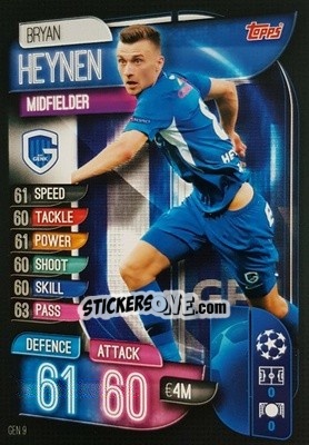 Figurina Bryan Heynen - UEFA Champions League 2019-2020. Match Attax. Italy - Topps