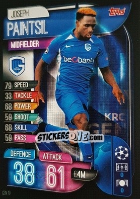 Sticker Joseph Paintsil - UEFA Champions League 2019-2020. Match Attax. Italy n. GEN10 - Topps