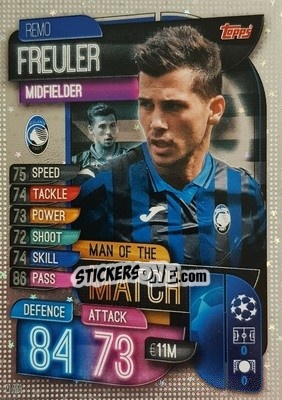 Sticker Remo Freuler - UEFA Champions League 2019-2020. Match Attax. Italy n. M-ATA - Topps