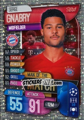 Sticker Serge Gnabry - UEFA Champions League 2019-2020. Match Attax. Italy n. M-BAY - Topps