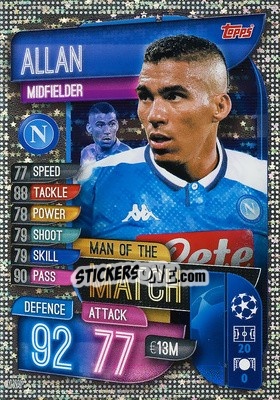 Sticker Allan - UEFA Champions League 2019-2020. Match Attax. Italy n. M-NAP - Topps