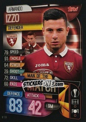 Sticker Armando Izzo - UEFA Champions League 2019-2020. Match Attax. Italy n. M-TOR - Topps