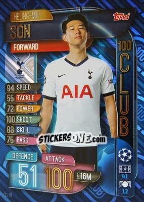 Sticker Heung-Min Son - UEFA Champions League 2019-2020. Match Attax. Italy n. CLU10 - Topps