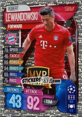 Sticker Robert Lewandowski - UEFA Champions League 2019-2020. Match Attax. Italy n. C-BAY - Topps