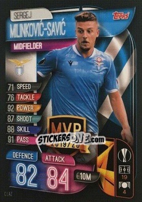 Cromo Sergej Milinkovic-Savic - UEFA Champions League 2019-2020. Match Attax. Italy - Topps