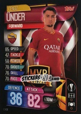 Sticker Cengiz Ünder - UEFA Champions League 2019-2020. Match Attax. Italy n. C-ROM - Topps