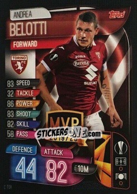 Sticker Andrea Belotti - UEFA Champions League 2019-2020. Match Attax. Italy n. C-TOR - Topps