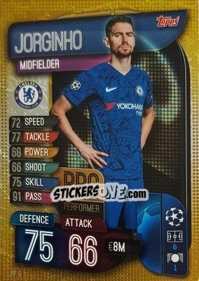 Sticker Jorginho - UEFA Champions League 2019-2020. Match Attax. Italy n. PP8 - Topps