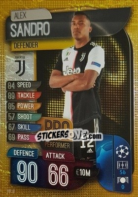 Sticker Alex Sandro - UEFA Champions League 2019-2020. Match Attax. Italy - Topps