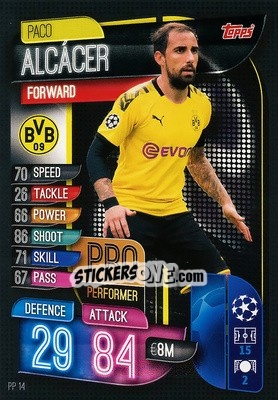 Sticker Paco Alcácer - UEFA Champions League 2019-2020. Match Attax. Italy n. PP14 - Topps