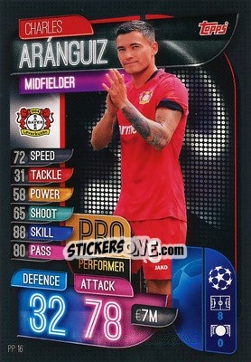 Sticker Charles Aránguiz - UEFA Champions League 2019-2020. Match Attax. Italy n. PP16 - Topps
