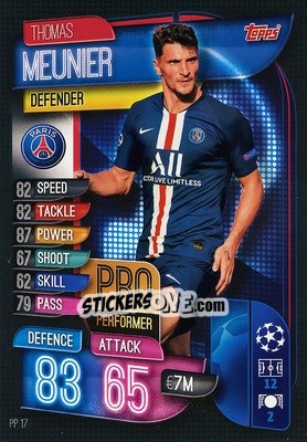 Figurina Thomas Meunier - UEFA Champions League 2019-2020. Match Attax. Italy - Topps