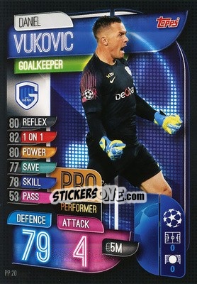 Cromo Daniel Vukovic - UEFA Champions League 2019-2020. Match Attax. Italy n. PP20 - Topps