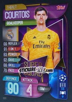 Sticker Thibaut Courtois - UEFA Champions League 2019-2020. Match Attax. Italy - Topps