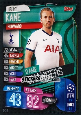 Sticker Harry Kane - UEFA Champions League 2019-2020. Match Attax. Italy n. GCI1 - Topps