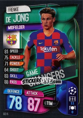 Sticker Frenkie de Jong - UEFA Champions League 2019-2020. Match Attax. Italy n. GCI5 - Topps