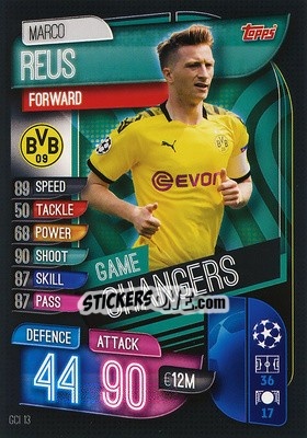 Sticker Marco Reus - UEFA Champions League 2019-2020. Match Attax. Italy n. GCI13 - Topps