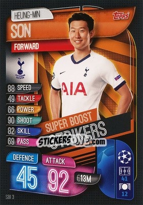 Sticker Heung-Min Son - UEFA Champions League 2019-2020. Match Attax. Italy n. SBI3 - Topps