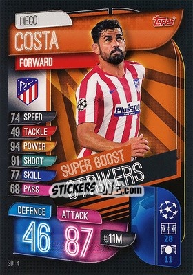 Sticker Diego Costa - UEFA Champions League 2019-2020. Match Attax. Italy - Topps