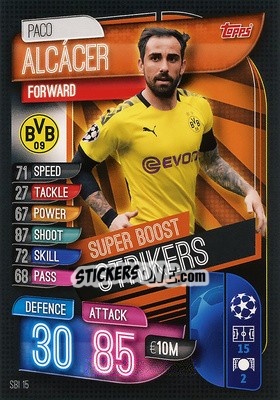 Sticker Paco Alcácer - UEFA Champions League 2019-2020. Match Attax. Italy n. SBI15 - Topps